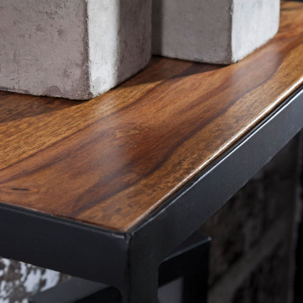 Wooden Floating Wall Shelf In iron Frame