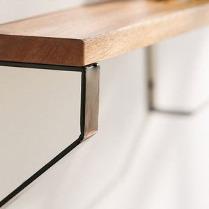 Floating Wooden And Iron Shelf