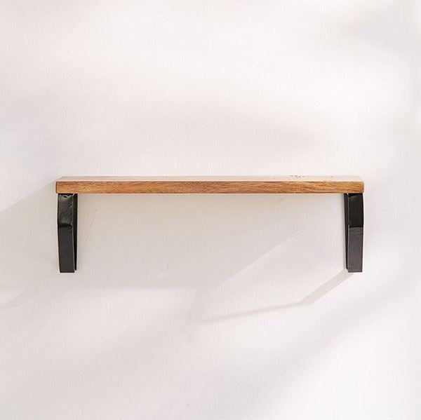 Floating Wooden And Iron Shelf