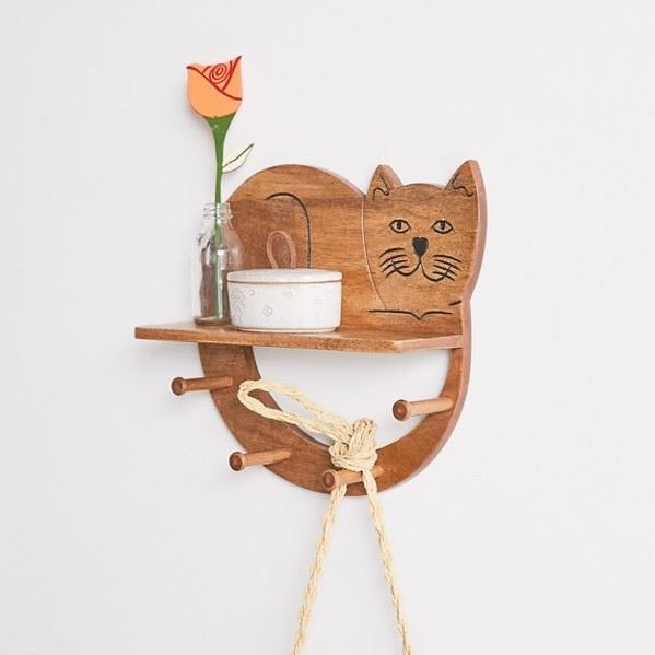 Maisie Round Wall Rack (Brown)