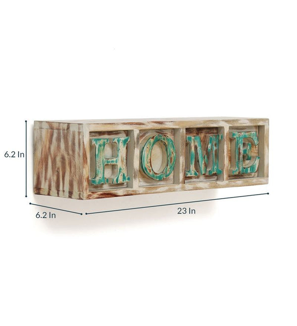 Floating Sheesham Wood Wall Shelves In Brown Colour