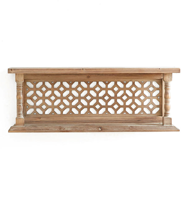 Brown Solid Wood Wall Shelf