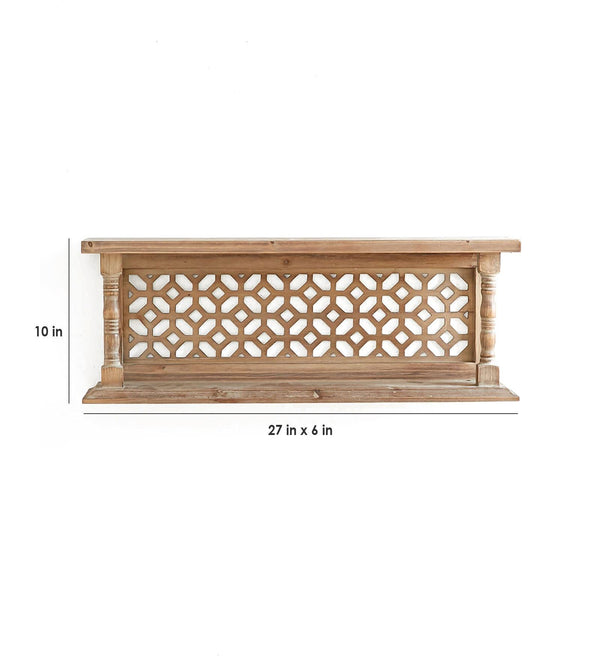 Brown Solid Wood Wall Shelf