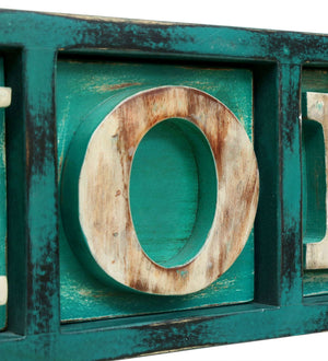 Sheesham Wood Floating Wall Shelves In Green Colour