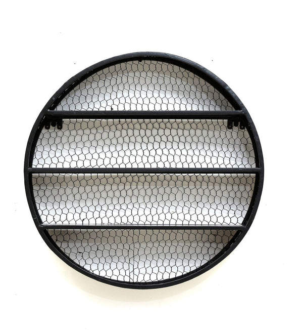 Metal Wall Shelf In Black Colour