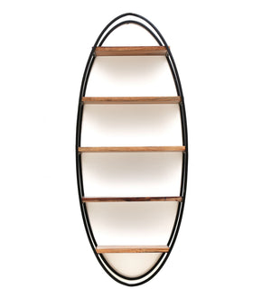 Sheesham Wood Oval Wall Shelf