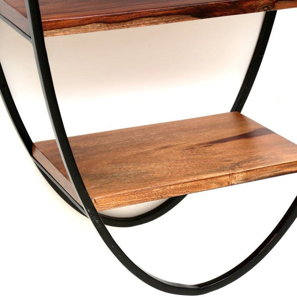 Sheesham Wood Oval Wall Shelf
