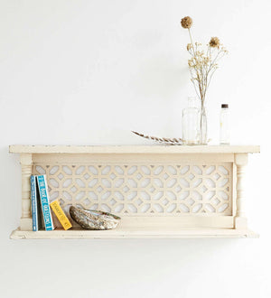 Solid Wood White Wall Shelf