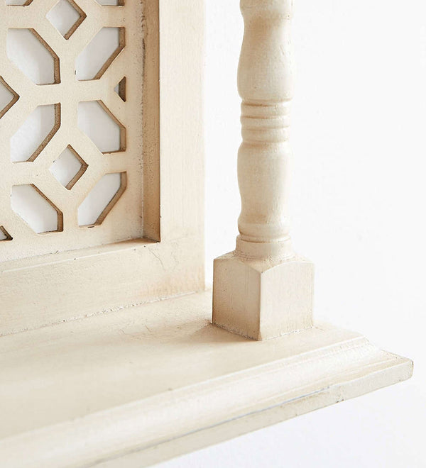Solid Wood White Wall Shelf