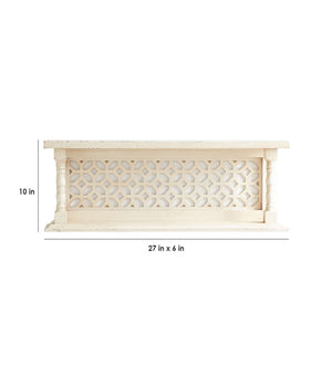 Solid Wood White Wall Shelf