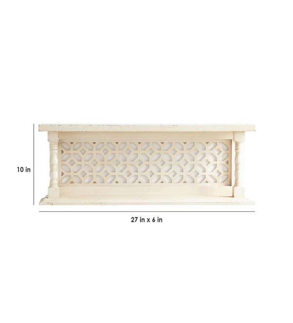 Solid Wood White Wall Shelf