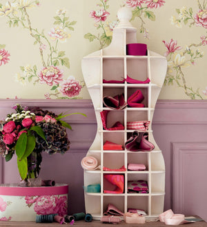 White Solid Wood Lady Wall Shelf