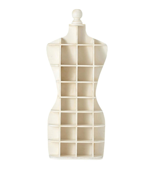 White Solid Wood Lady Wall Shelf