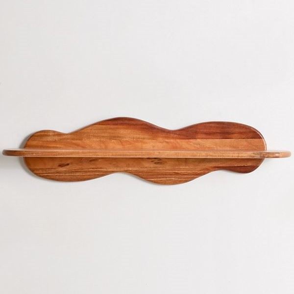 wooden Wave Wall Shelf