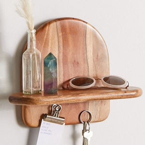 Wooden Floating Wall Shelf in Natural Finish