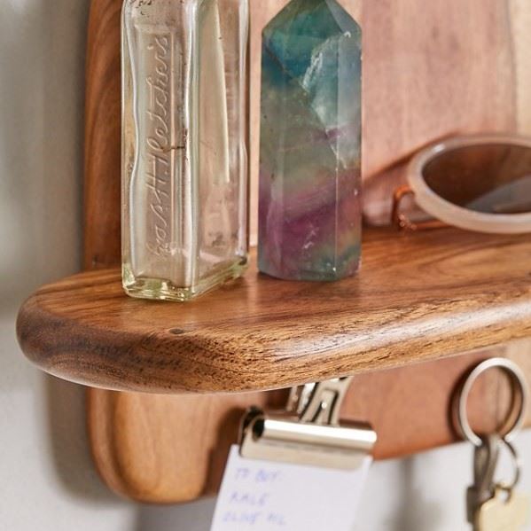 Wooden Floating Wall Shelf in Natural Finish
