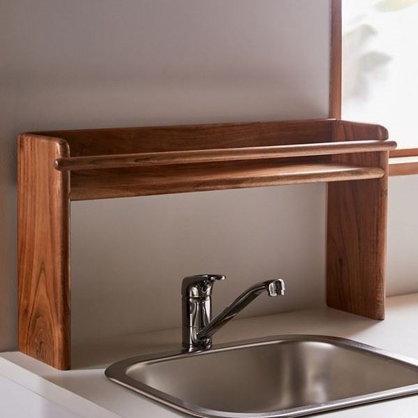 Wooden Raised Sink Storage Shelf
