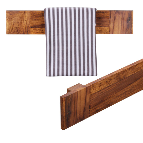 Wooden Towel Hanger In Honey Oak Finish