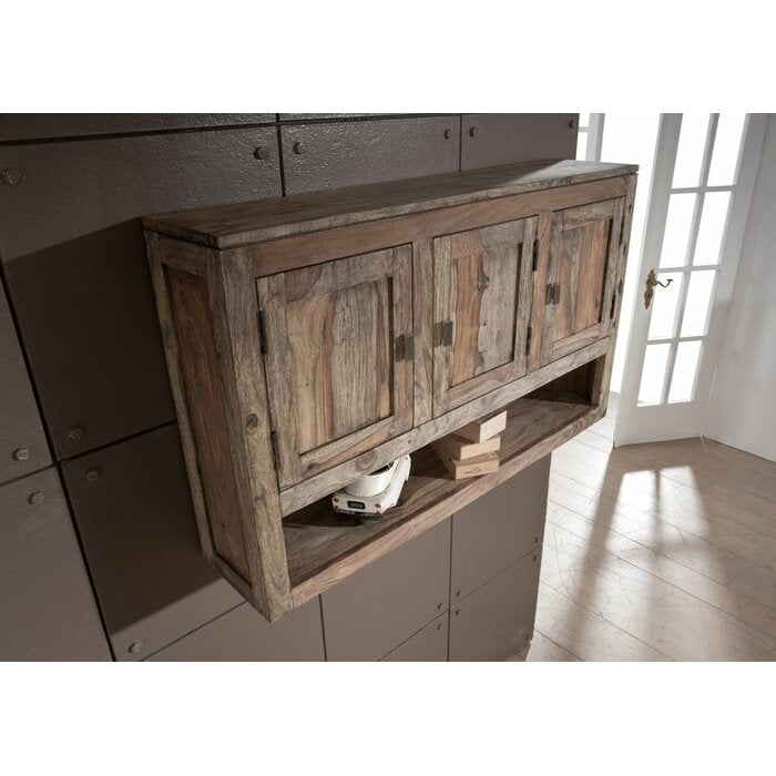 Solid Wood Sheesham Hanging Cabinet With 3 Door