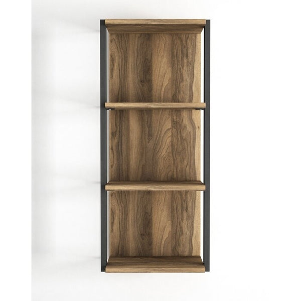 Solid Wood Sheesham Wall Shelf With 2 Iron Frame