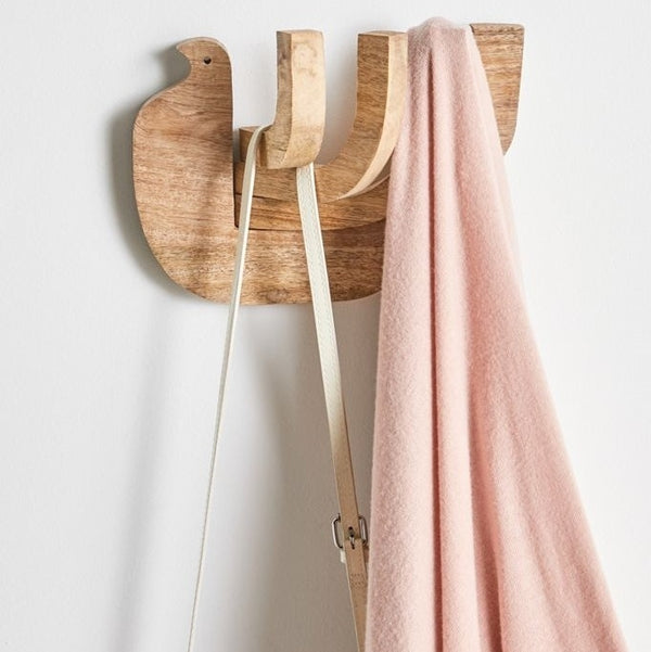 Wooden Folding Multi-Hook In Pigeon Design