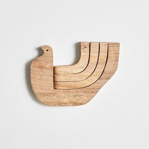 Wooden Folding Multi-Hook In Pigeon Design