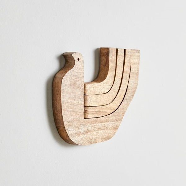 Wooden Folding Multi-Hook In Pigeon Design