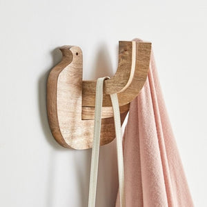 Wooden Folding Multi-Hook In Pigeon Design