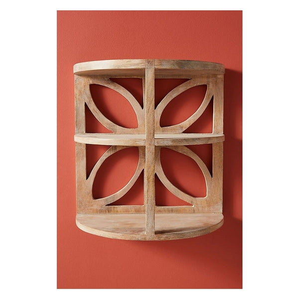 Antiago Two-Tier Solid Wood Wall Shelf