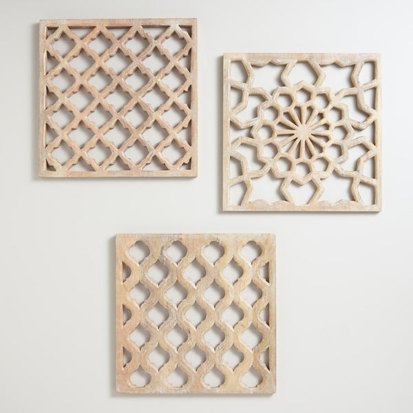 Wooden Wall Art Set Of 3 Each Designed Differently