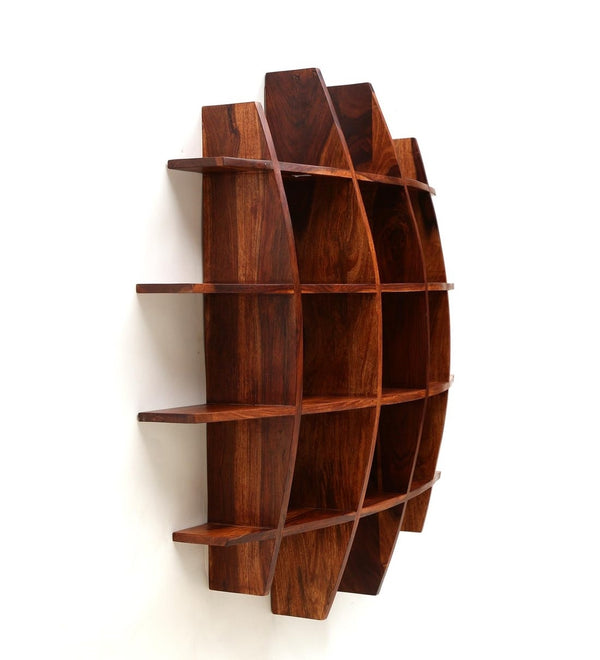Wooden Brown Sheesham Wood Wall Shelf