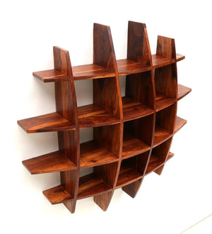 Wooden Brown Sheesham Wood Wall Shelf