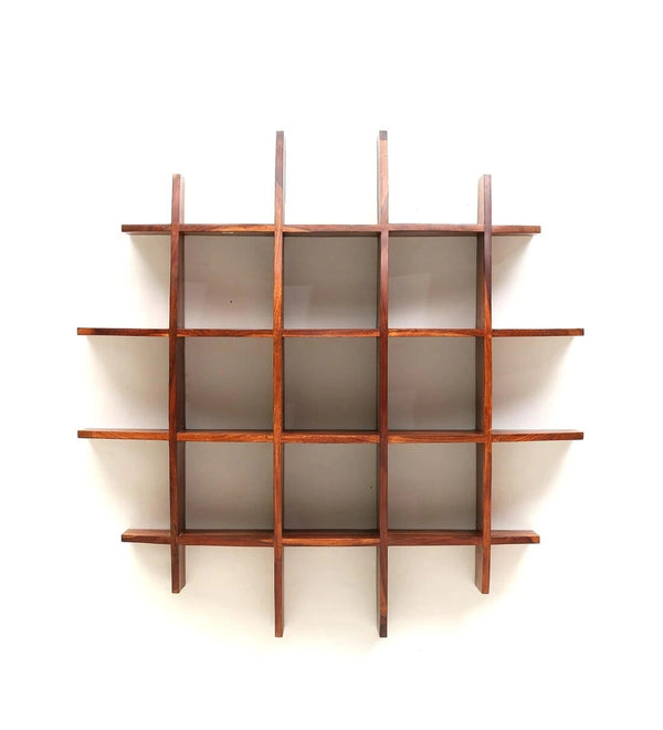 Wooden Brown Sheesham Wood Wall Shelf