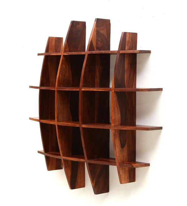 Wooden Brown Sheesham Wood Wall Shelf