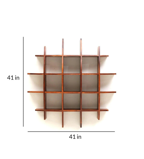 Wooden Brown Sheesham Wood Wall Shelf