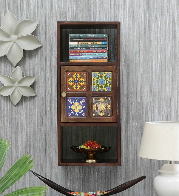 Siramika Sheesham Wood Book Shelf/Wall Shelf