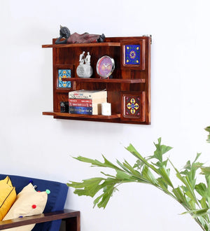 Siramika Sheesham Wood Floating Wall Shelf