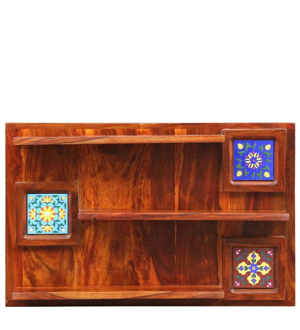 Siramika Sheesham Wood Floating Wall Shelf