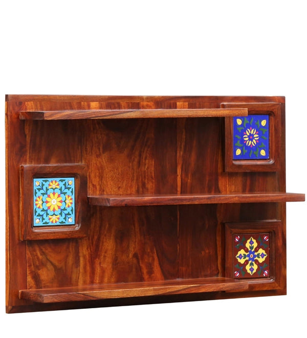 Siramika Sheesham Wood Floating Wall Shelf