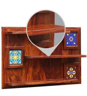 Siramika Sheesham Wood Floating Wall Shelf