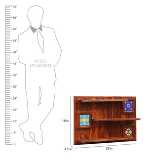 Siramika Sheesham Wood Floating Wall Shelf