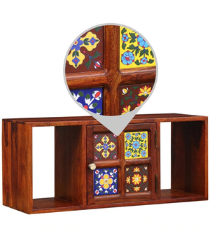 Siramika Solid Wood Book Shelf/Wall Shelf