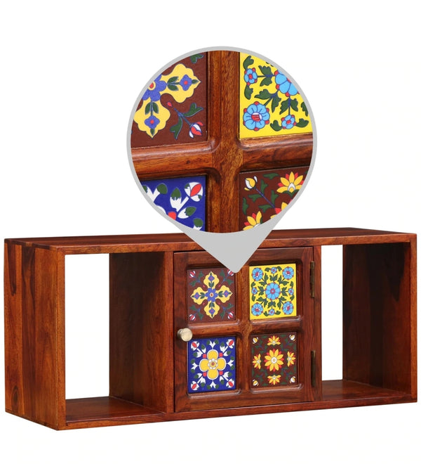 Siramika Solid Wood Book Shelf/Wall Shelf