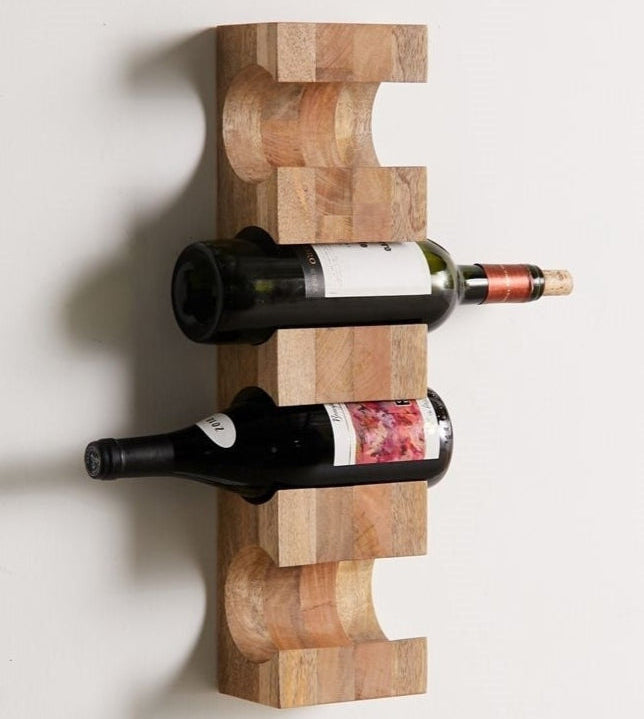 Mango Wood Wall Wine Rack