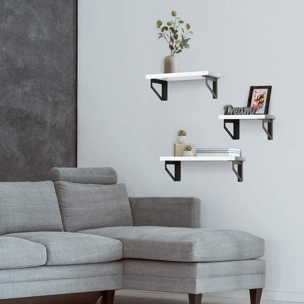 Set of 3 Mango Floating Wall Shelves