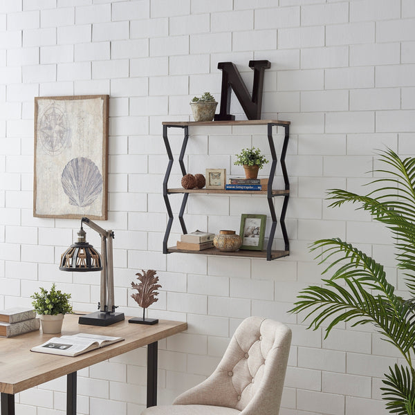 3-Tier Zigzag Floating Wall Shelf