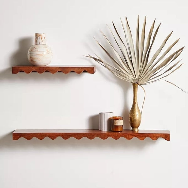 Wooden Wavy Wall Shelf