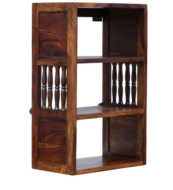 Taks Solid Wood Book Shelf in Brown Colour