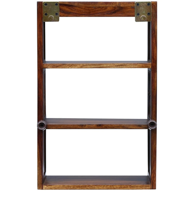 Taks Solid Wood Book Shelf in Brown Colour