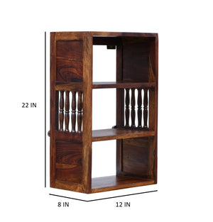 Taks Solid Wood Book Shelf in Brown Colour